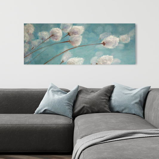 Romantic Cotton Grass Canvas | Floral Botanical Home Decor