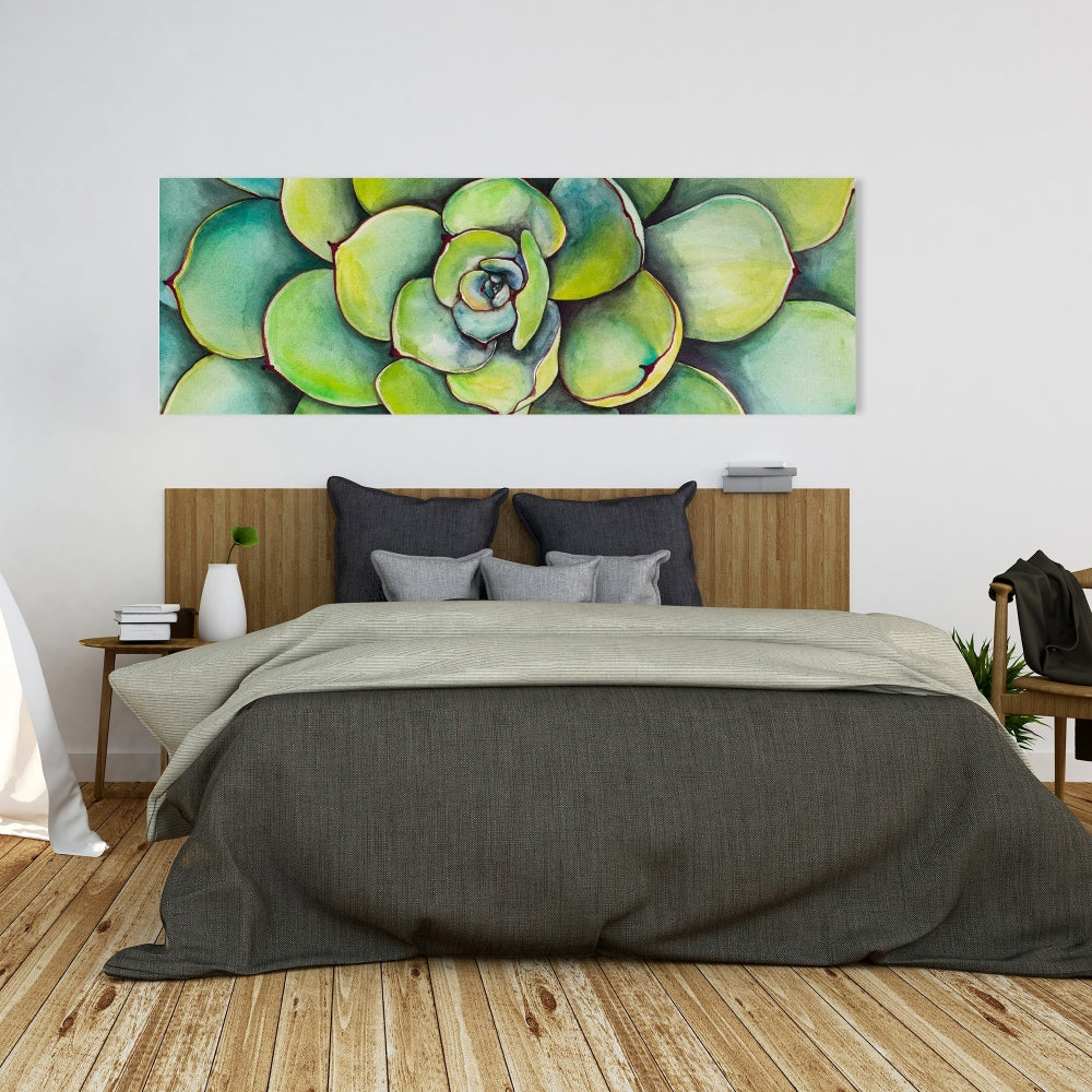 Floral & Botanical Green Cactus Canvas | Watercolor Succulent Decor