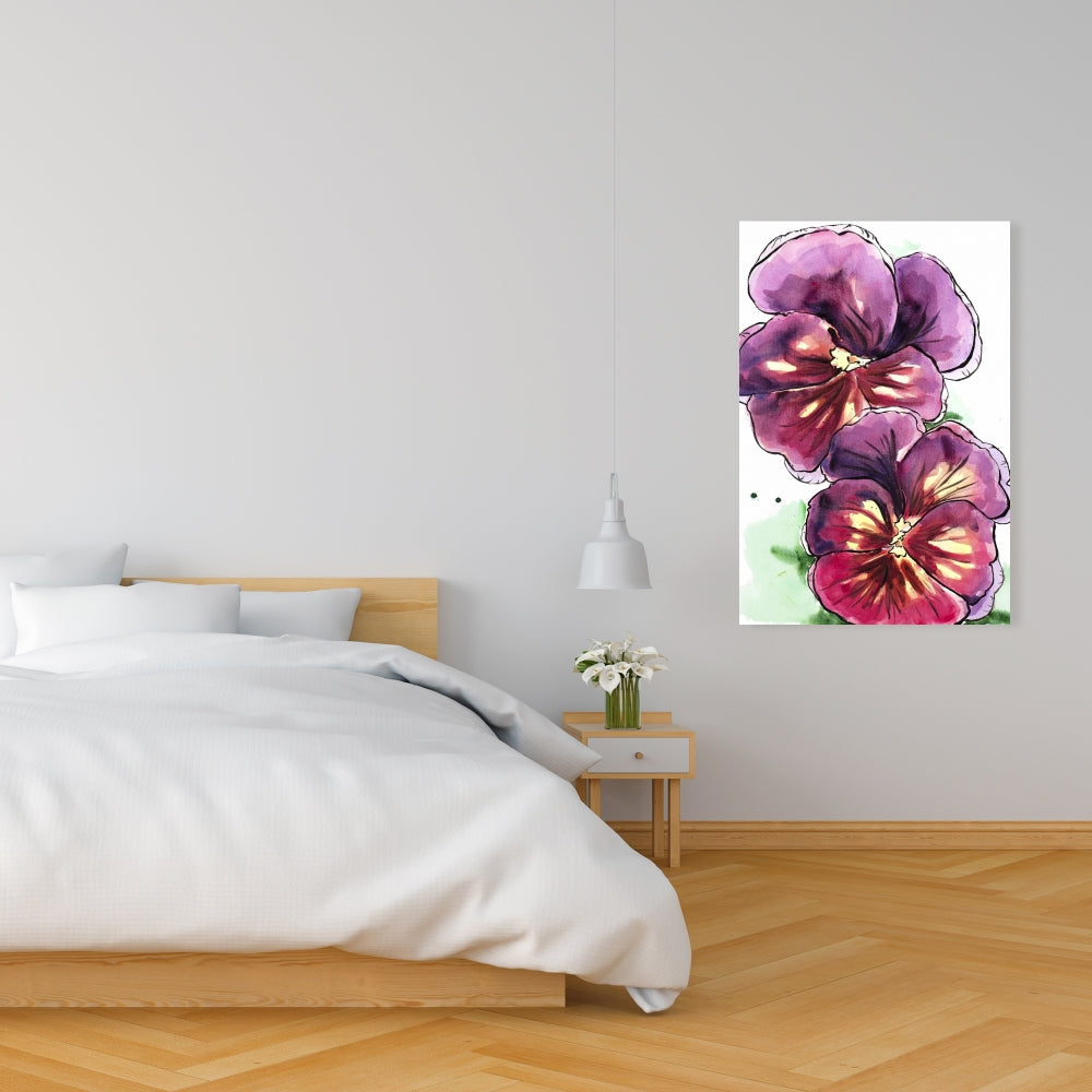 Bohemian Botanical Canvas | Two Blossoming Orchid Wall Art