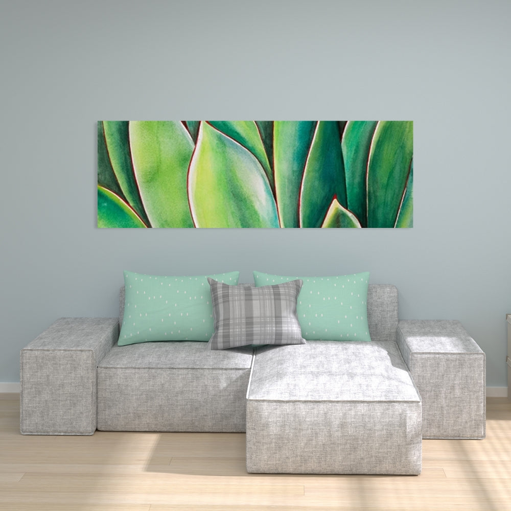 Watercolor Agave Plant Canvas | Exotic Botanical Bedroom Decor