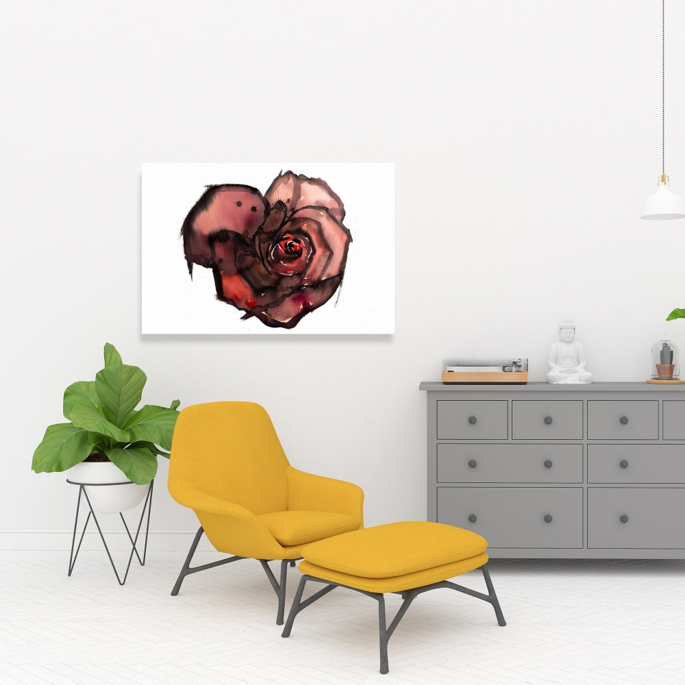 Dark Rose Botanical Canvas | Romantic Floral Home Decor