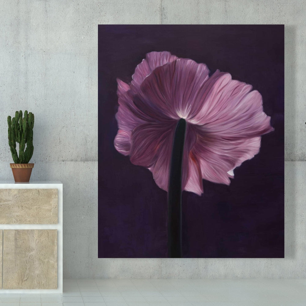 Purple Petals Canvas - Minimalist Bedroom Decor | Home Art