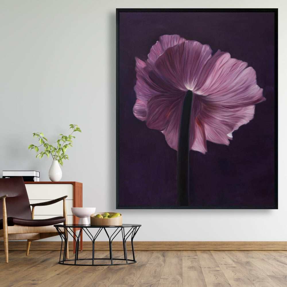 Purple Petals Canvas | Minimalist Bedroom Decor | Purple Frame