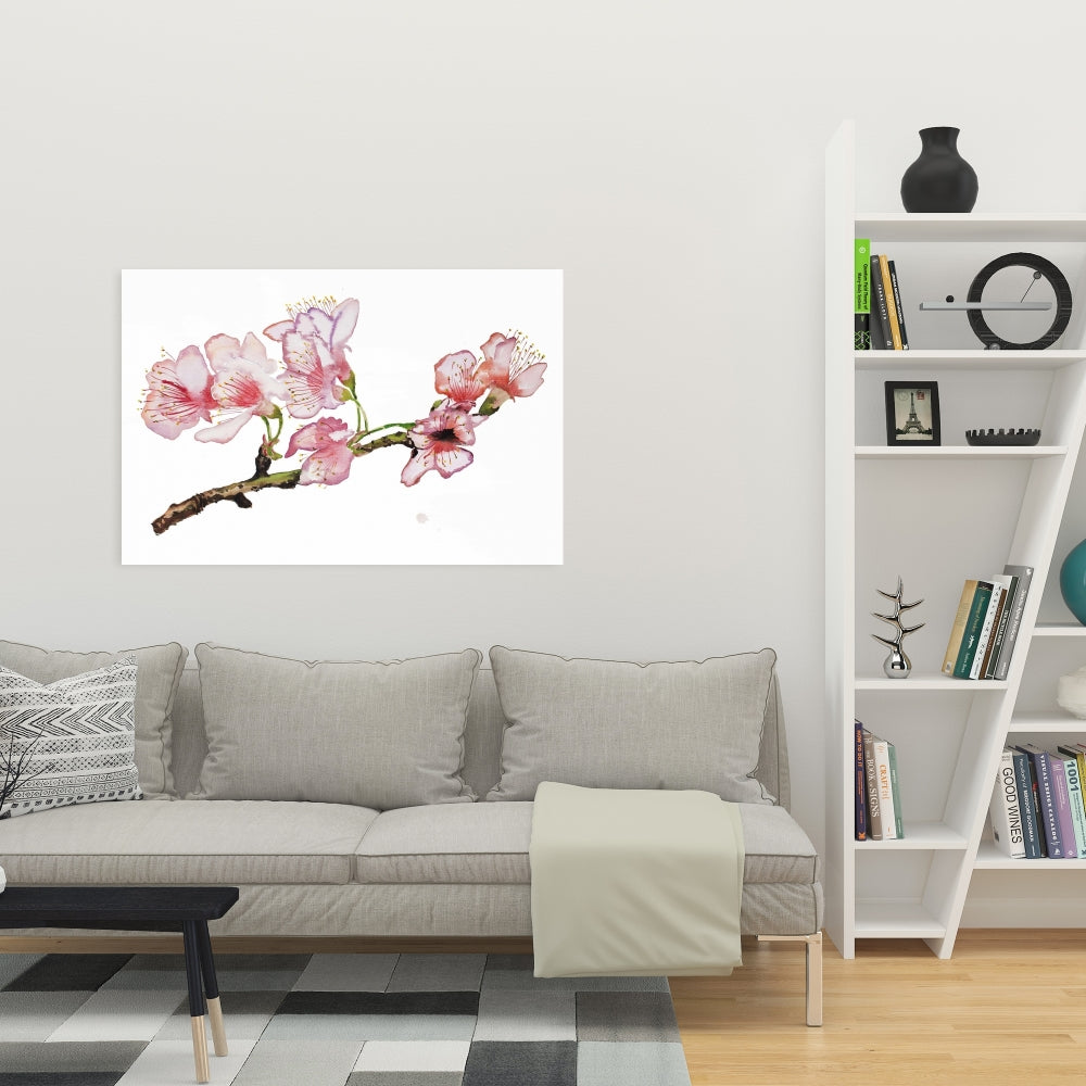 Cherry Blossom Canvas - Pink Floral Asian Tree Wall Art Decor
