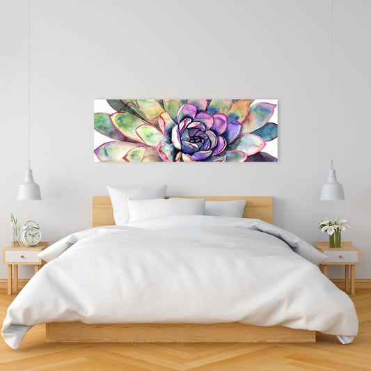 Multicolored Succulent Canvas | Exotic Botanical Bedroom Decor