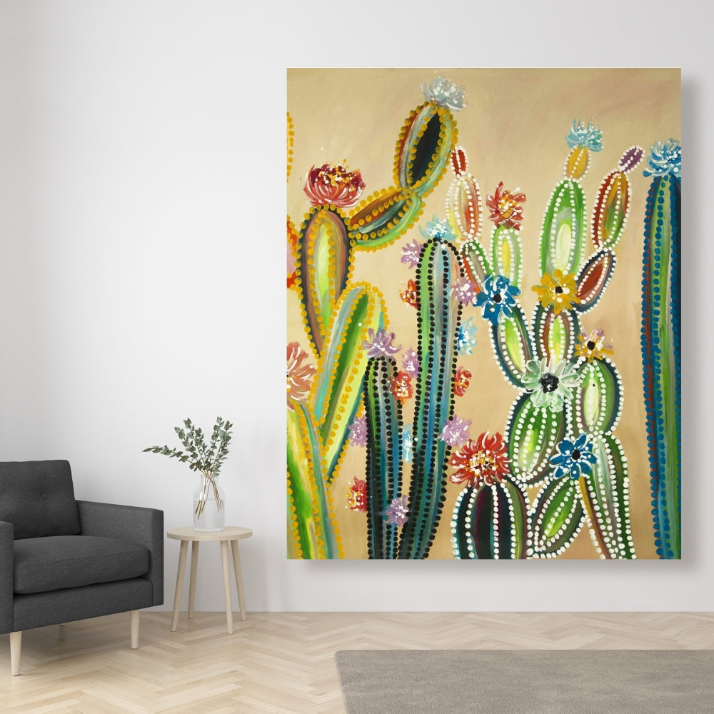 Desert Gems | Yellow Floral Botanical Canvas for Home Decor