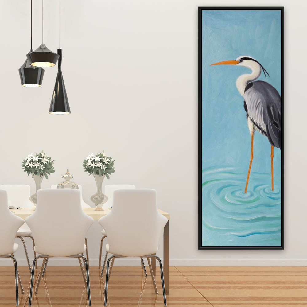 Grey Heron Marine Bedroom Framed Canvas | Home Decor Art