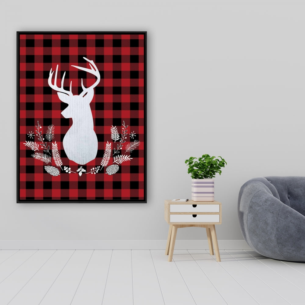 Décoration de cuisine encadrée à motif écossais de cerf rustique