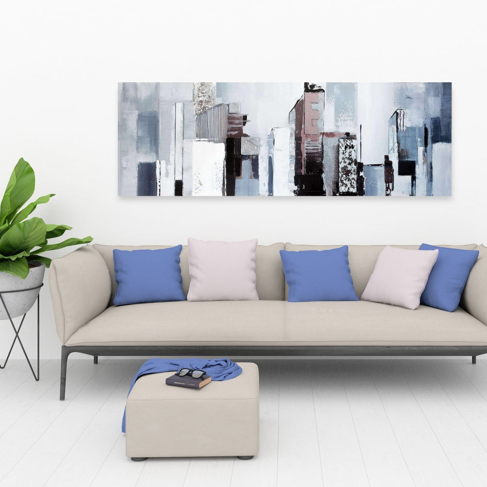 Industrial Bedroom Canvas | Abstract Building Shapes Decor