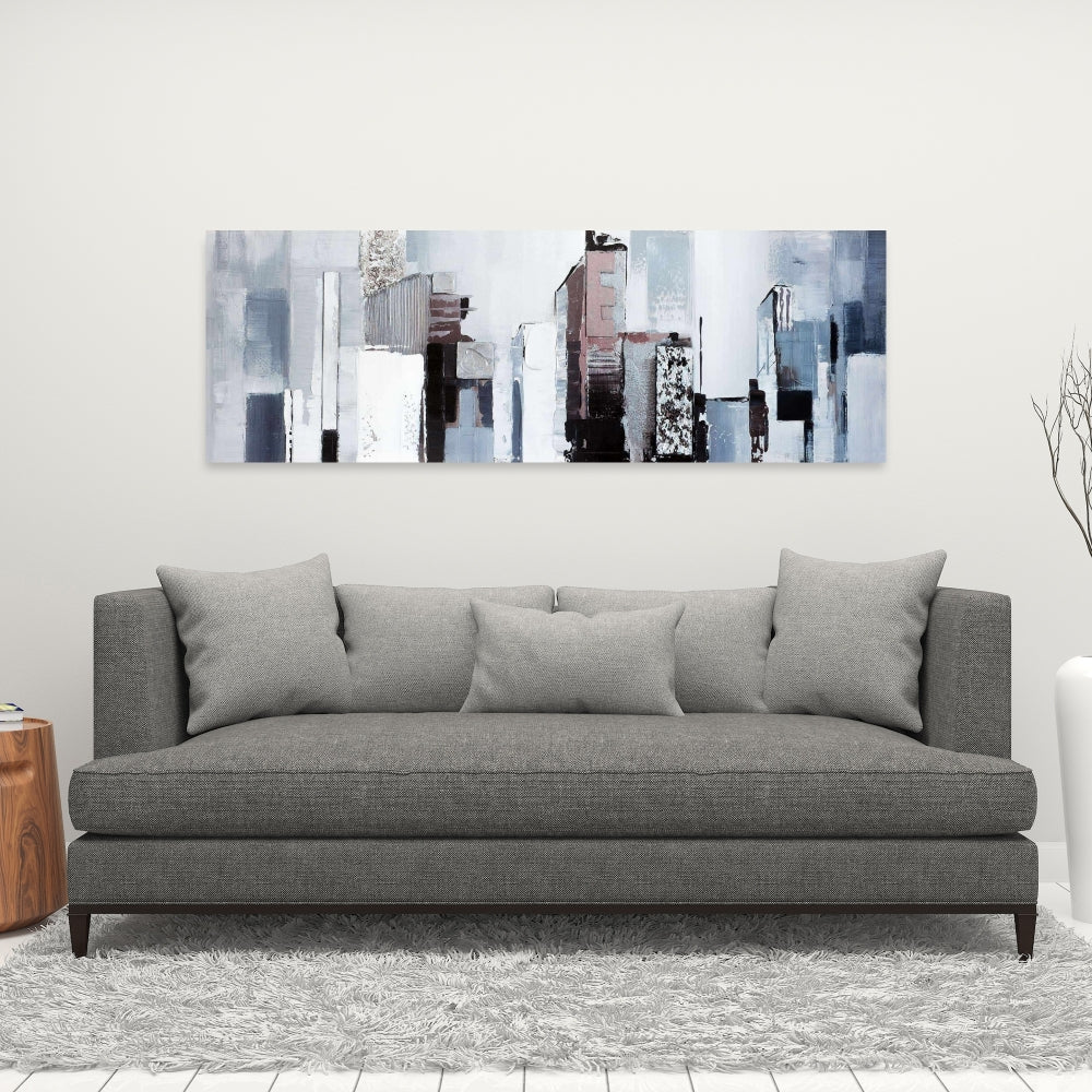Industrial Bedroom Canvas | Abstract Building Shapes Decor