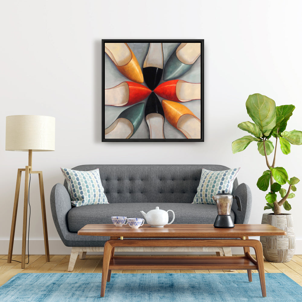 Women's Shoes Framed Canvas - Contemporary Bedroom Decor