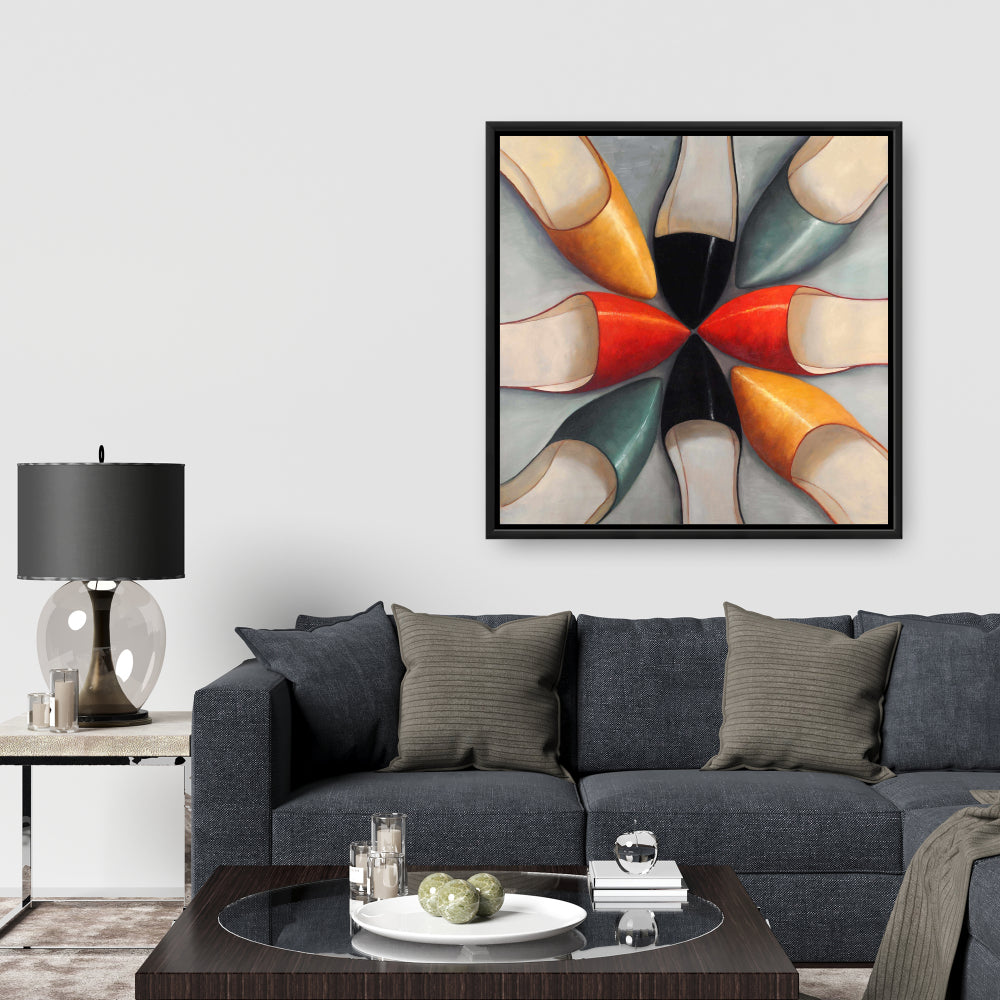Women's Shoes Framed Canvas - Contemporary Bedroom Decor