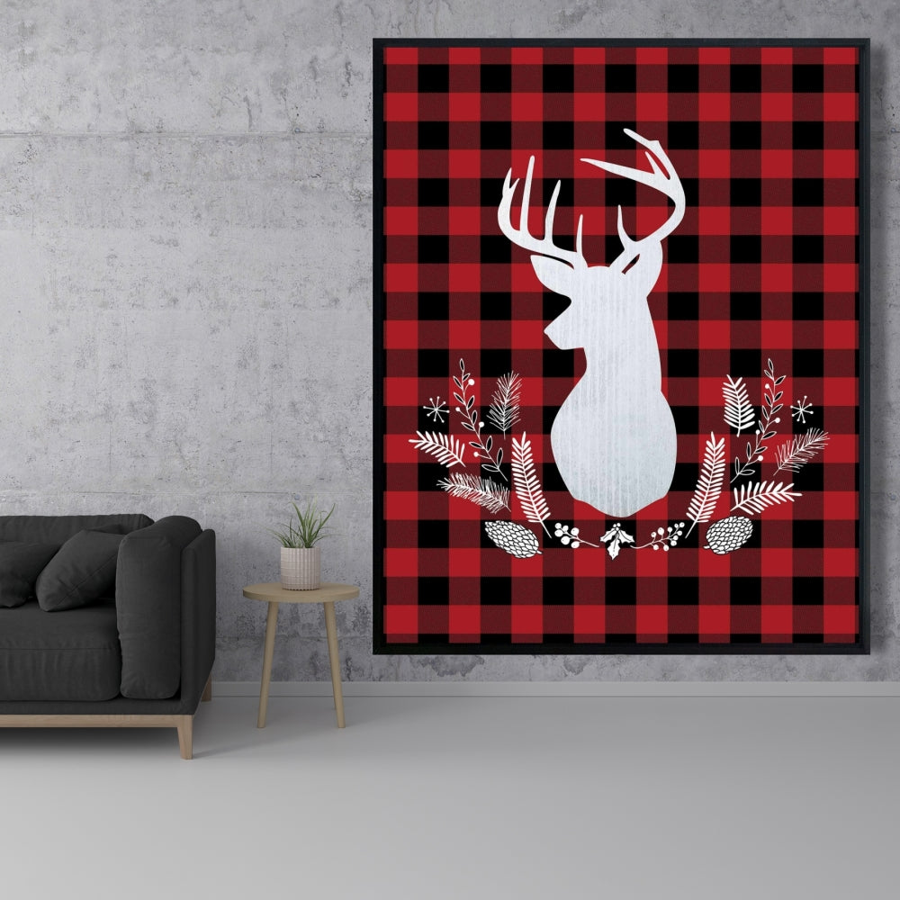 Décoration de cuisine encadrée à motif écossais de cerf rustique