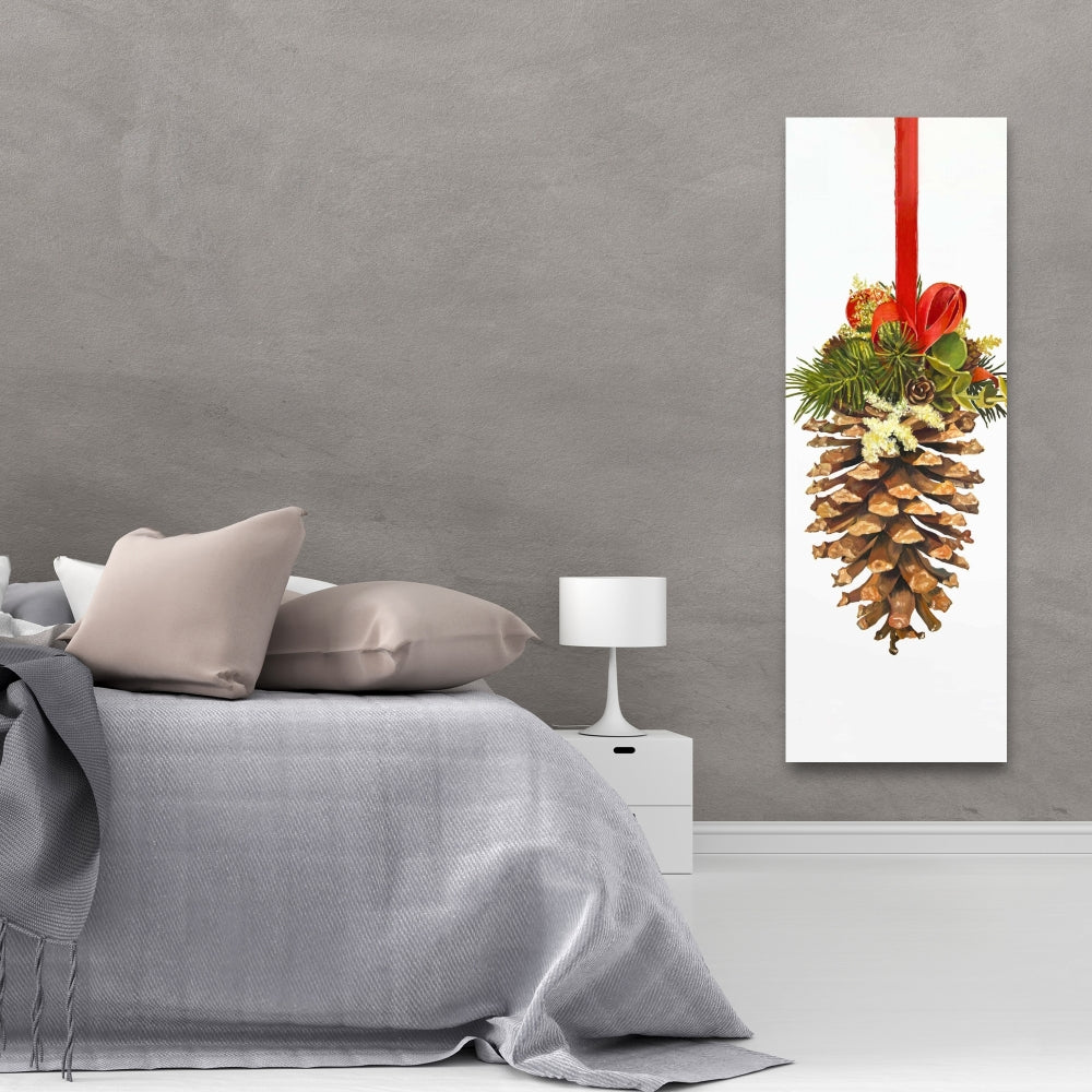Rustic Holidays Trees Canvas - Christmas Pine Cone Decor