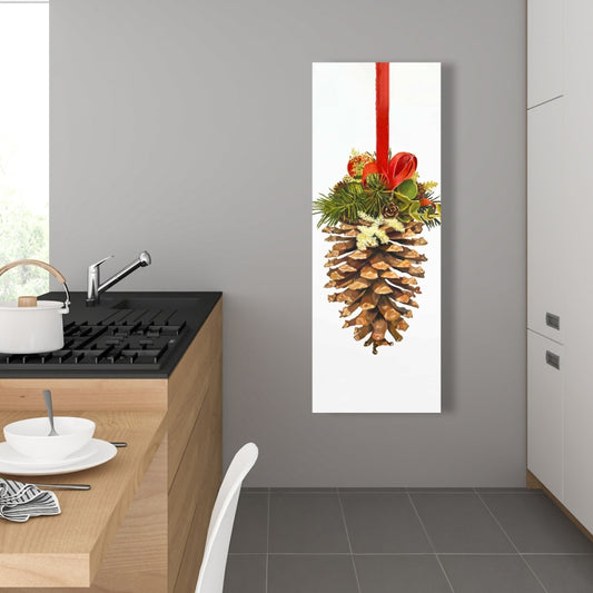 Rustic Holidays Trees Canvas - Christmas Pine Cone Decor