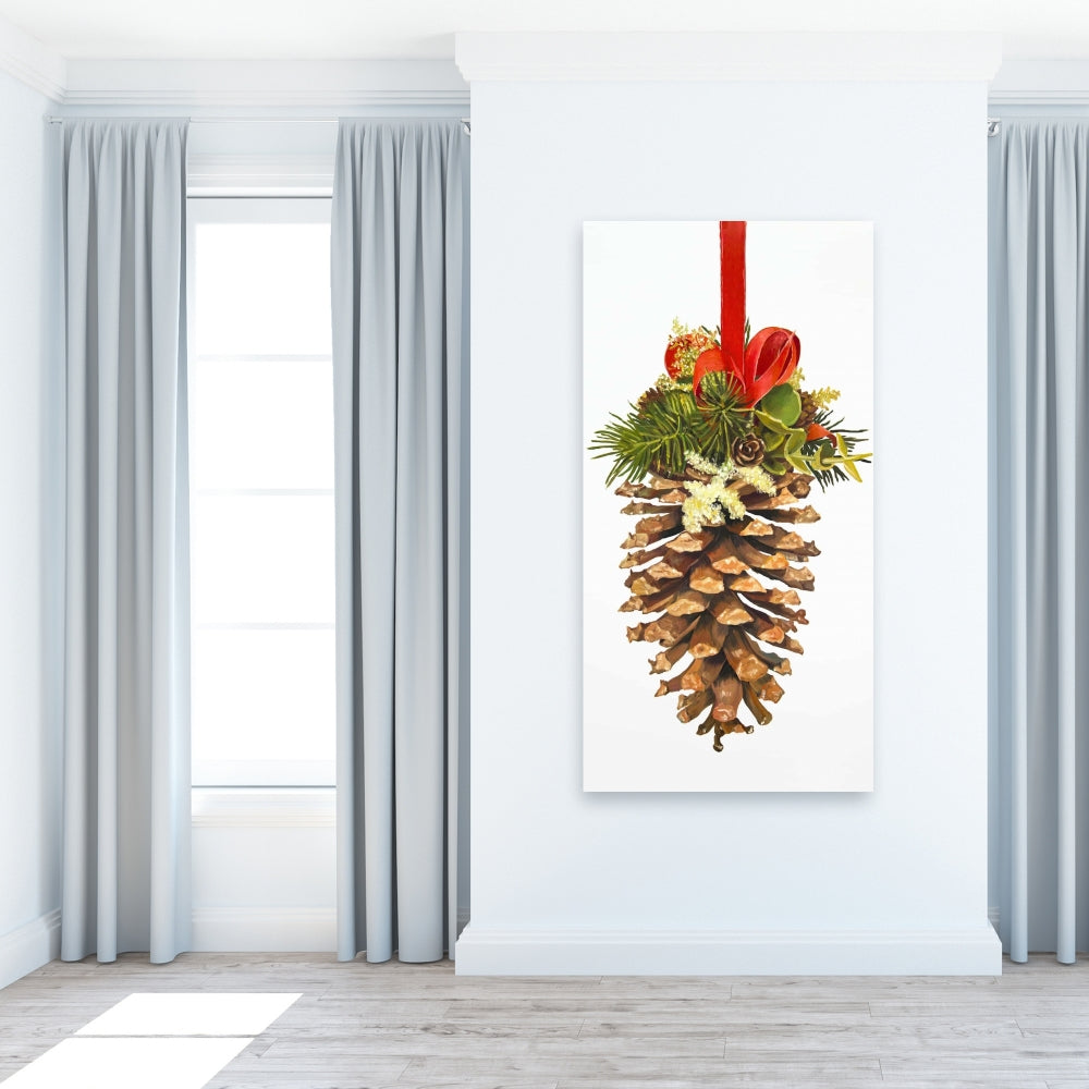 Rustic Holidays Trees Canvas - Christmas Pine Cone Decor