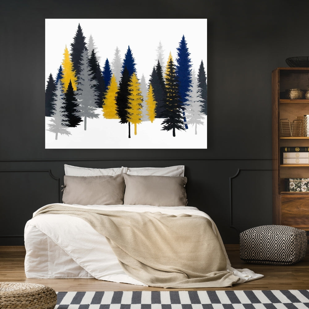 Golden Fir Canvas - Blue Holidays Rustic Home Decor Wall Art