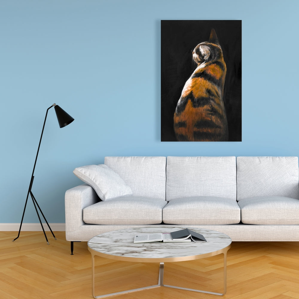 Spotted Cat Bedroom Canvas | Brown Pet Art for Home Decor