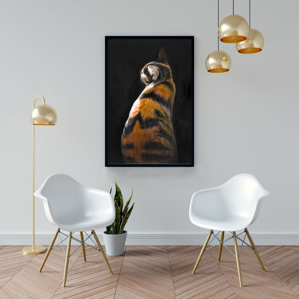 Toile Chat Tacheté - Art Encadré Moderne Marron pour Décoration Intérieure