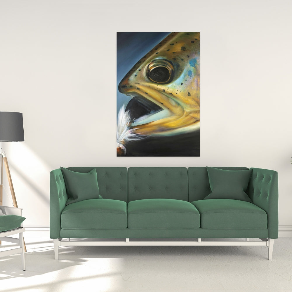 Golden Trout Canvas | Fly Fishing Art | Aquatic Home Decor