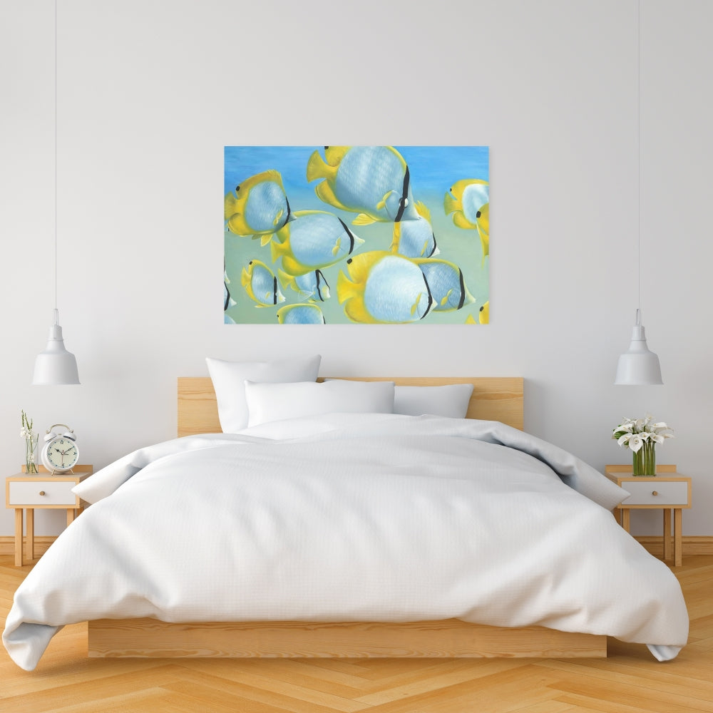 Butterfly Fishes Aquatic Animals Bathroom Canvas Home Decor