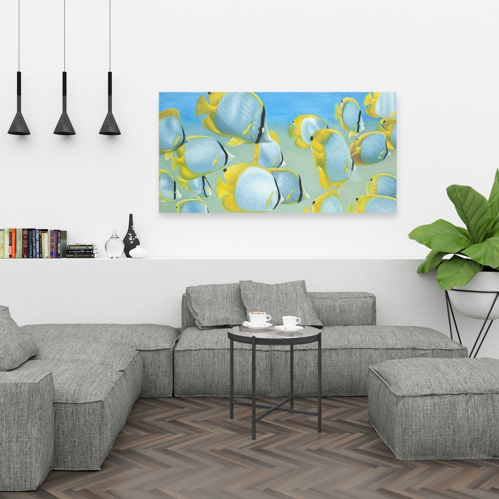 Butterfly Fishes Aquatic Animals Bathroom Canvas Home Decor