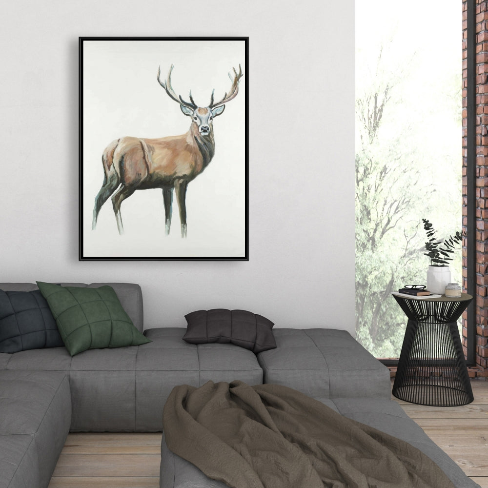 Deer Rustic Bedroom Canvas - Framed Wall Art for Home Decor