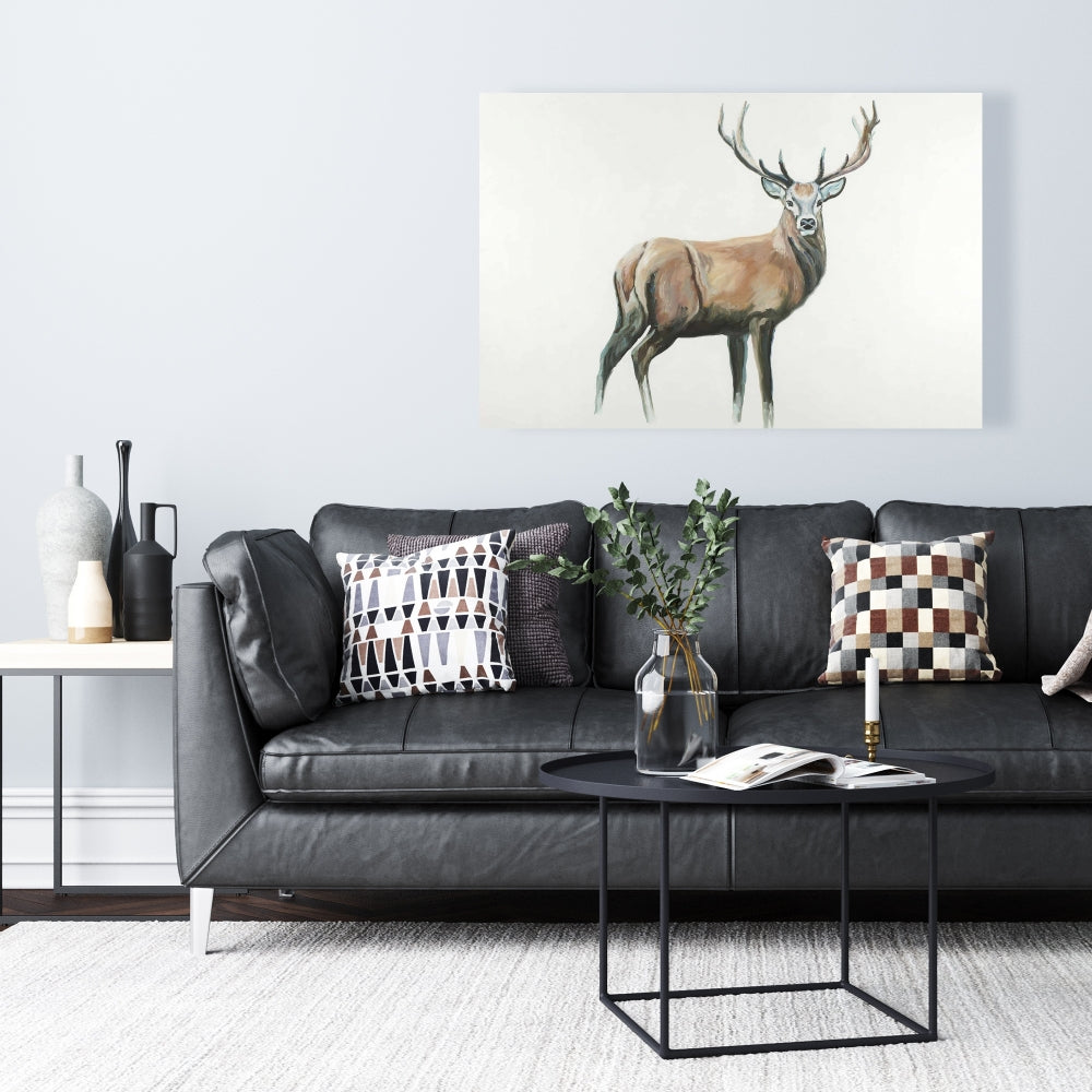 Rustic White Bedroom Canvas - Deer Art for Home Decor