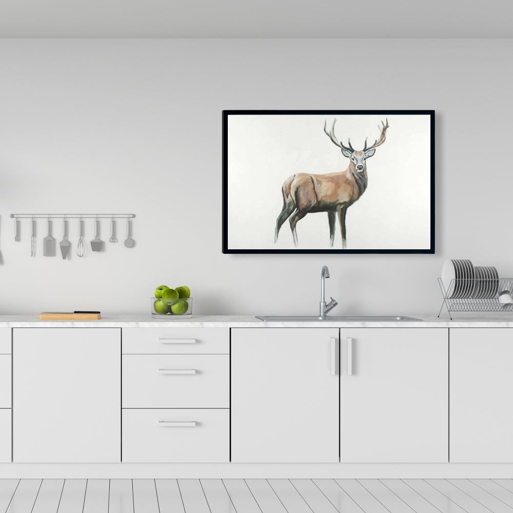 Deer Rustic Bedroom Canvas - Framed Wall Art for Home Decor