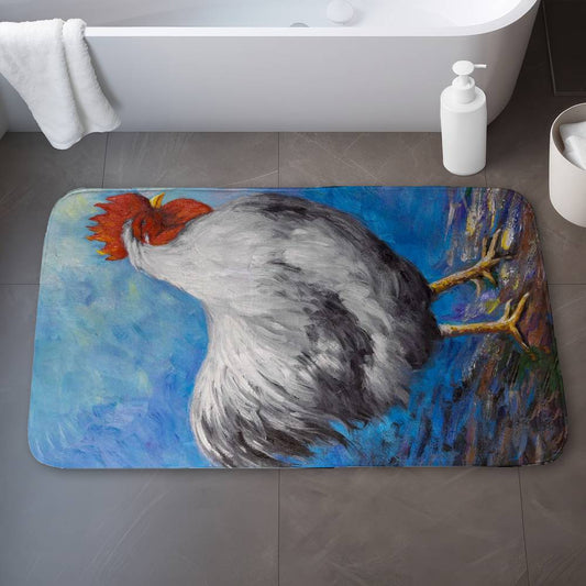 Grey Rooster Farm Animals Bath Mat | Kitchen Home Decor