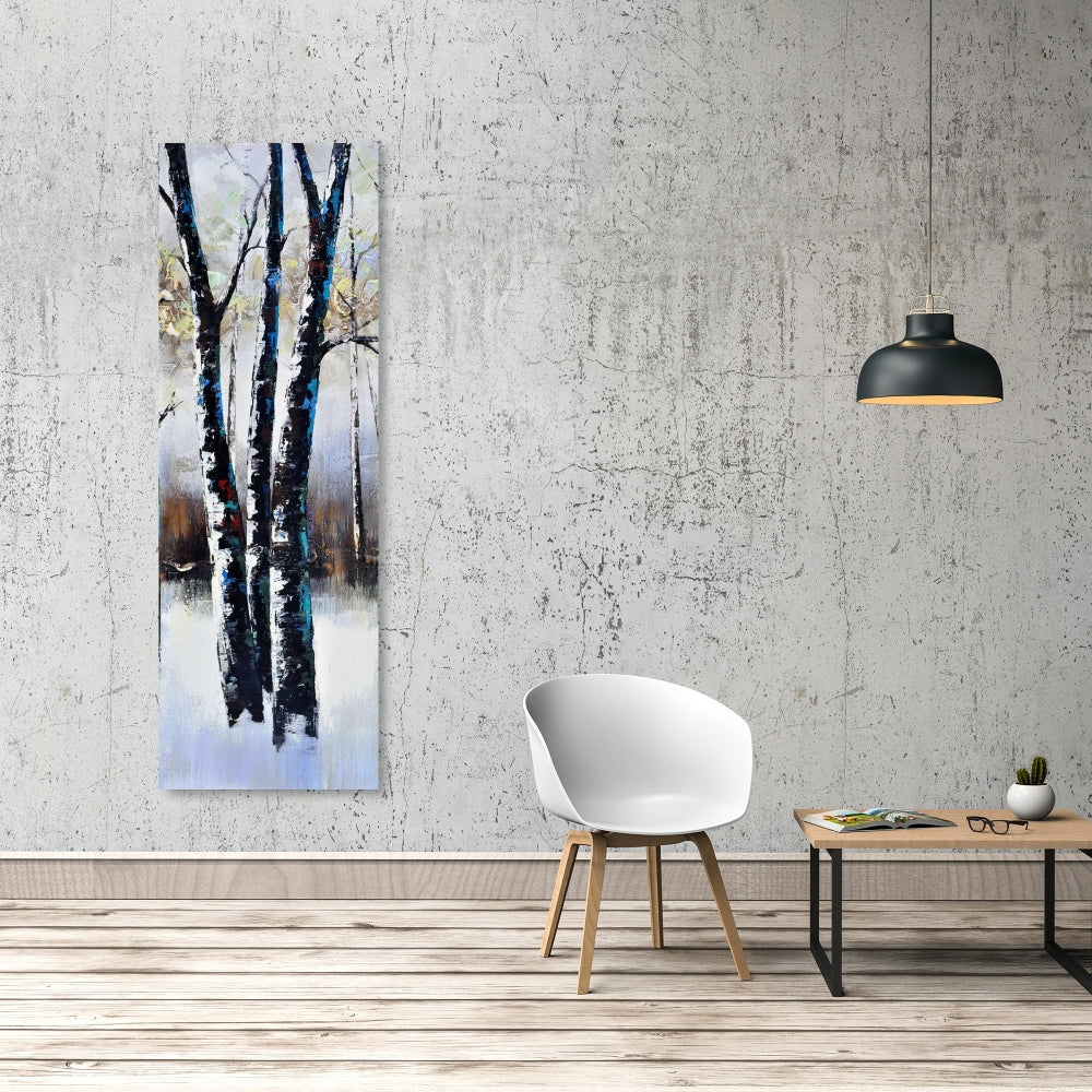 Frosted Trees Canvas | Contemporary Landscape Home Decor