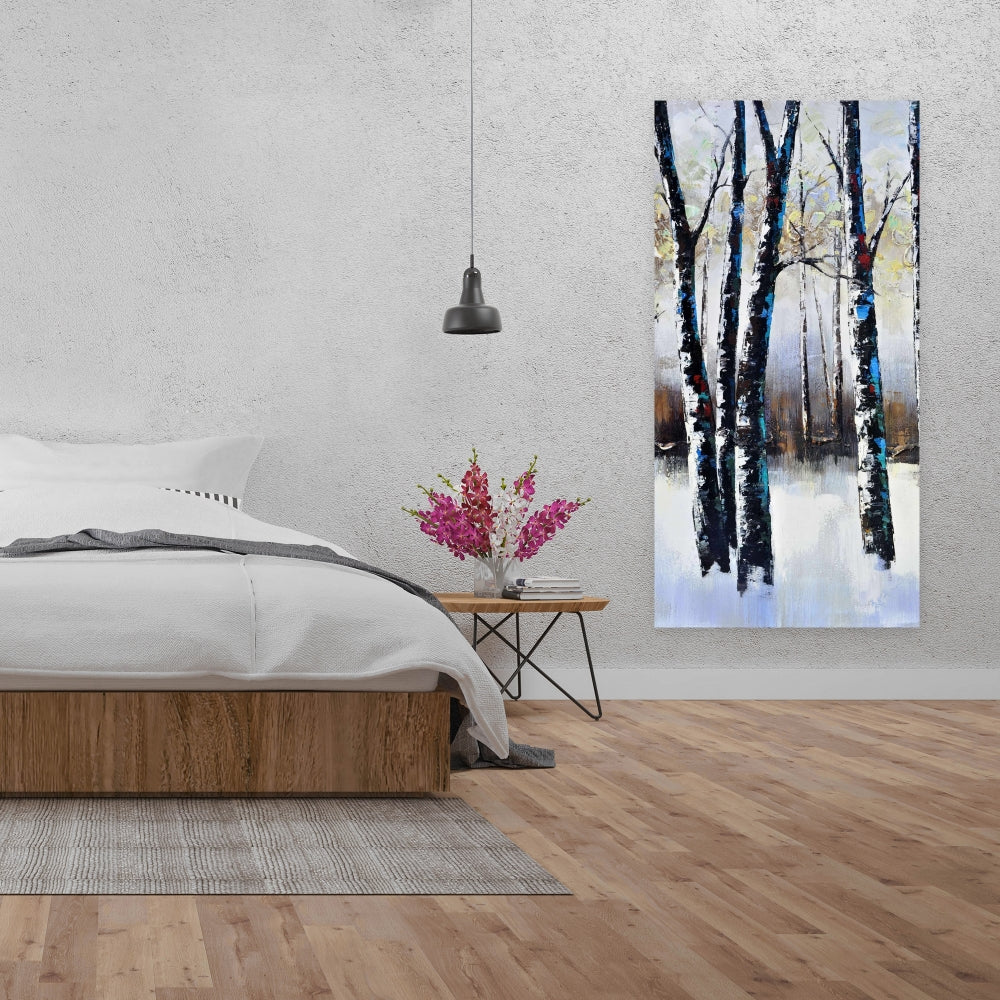 Frosted Trees Canvas | Contemporary Landscape Home Decor