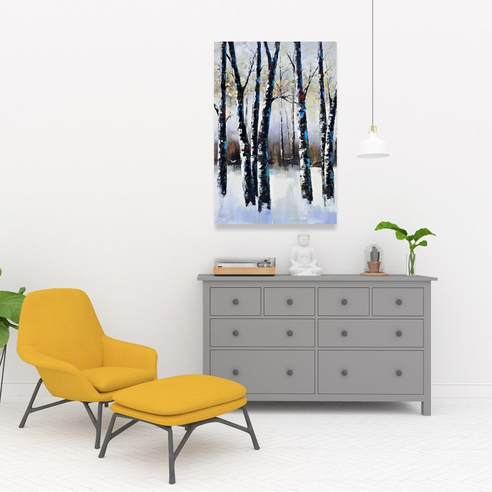 Frosted Trees Canvas | Contemporary Landscape Home Decor