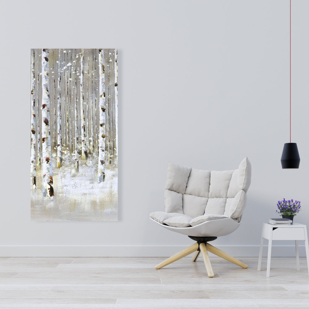 Birch Forest by Winter Canvas | Trees Landscapes Bedroom Decor