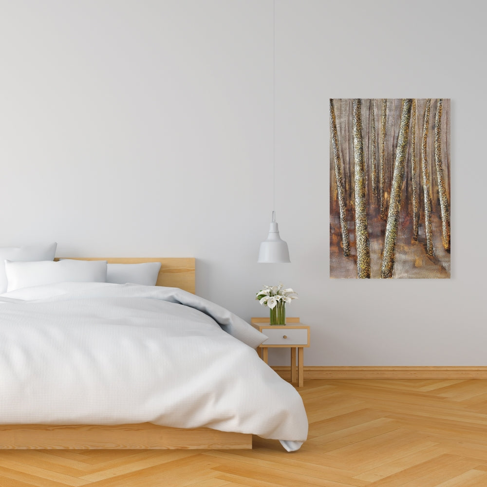 Brown Bedroom Contemporary Canvas - Forest Home Decor Art