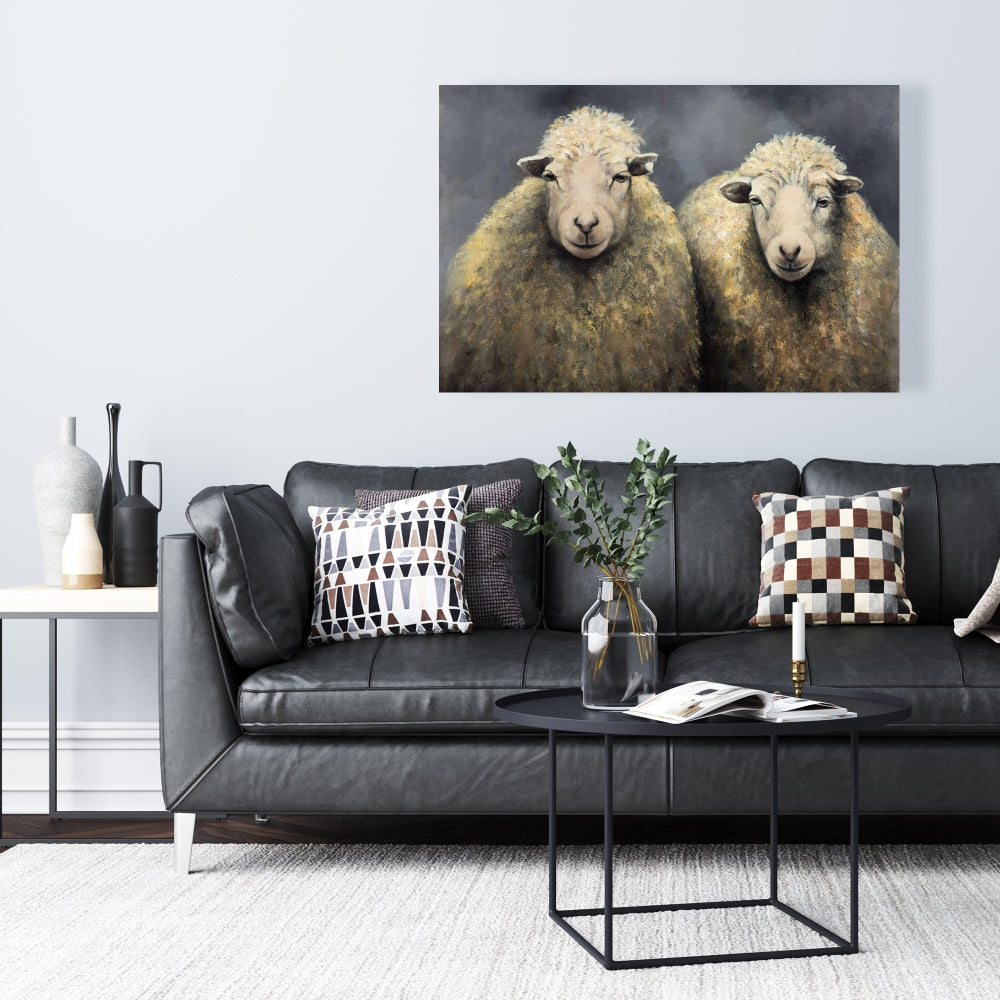 Toile rustique grise pour chambre à coucher – Décoration d'intérieur en laine de mouton