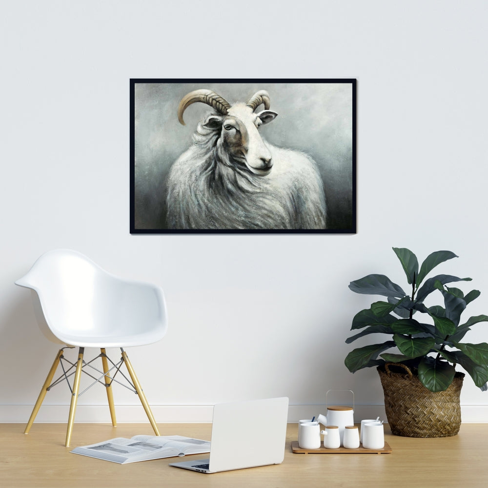 Toile Chèvre Cachemire | Décoration Animaux de la Ferme | Décoration Murale Chambre