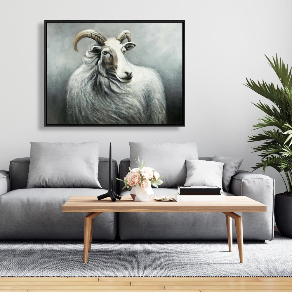 Toile Chèvre Cachemire | Décoration Animaux de la Ferme | Décoration Murale Chambre