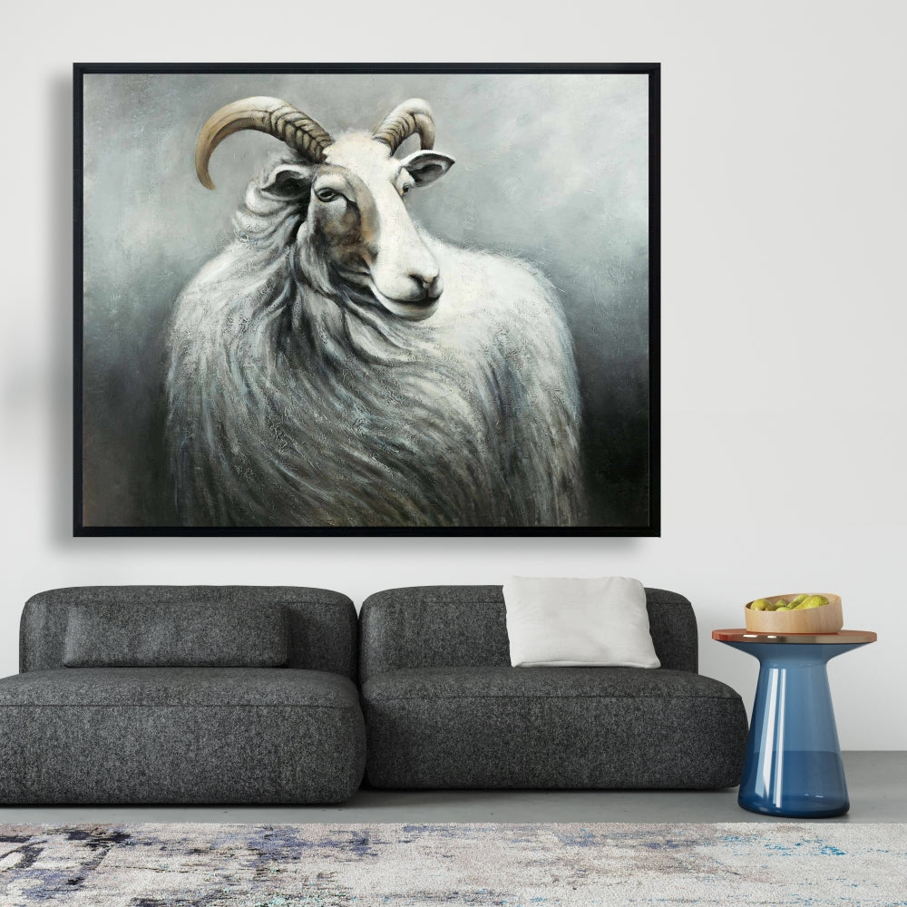 Toile Chèvre Cachemire | Décoration Animaux de la Ferme | Décoration Murale Chambre
