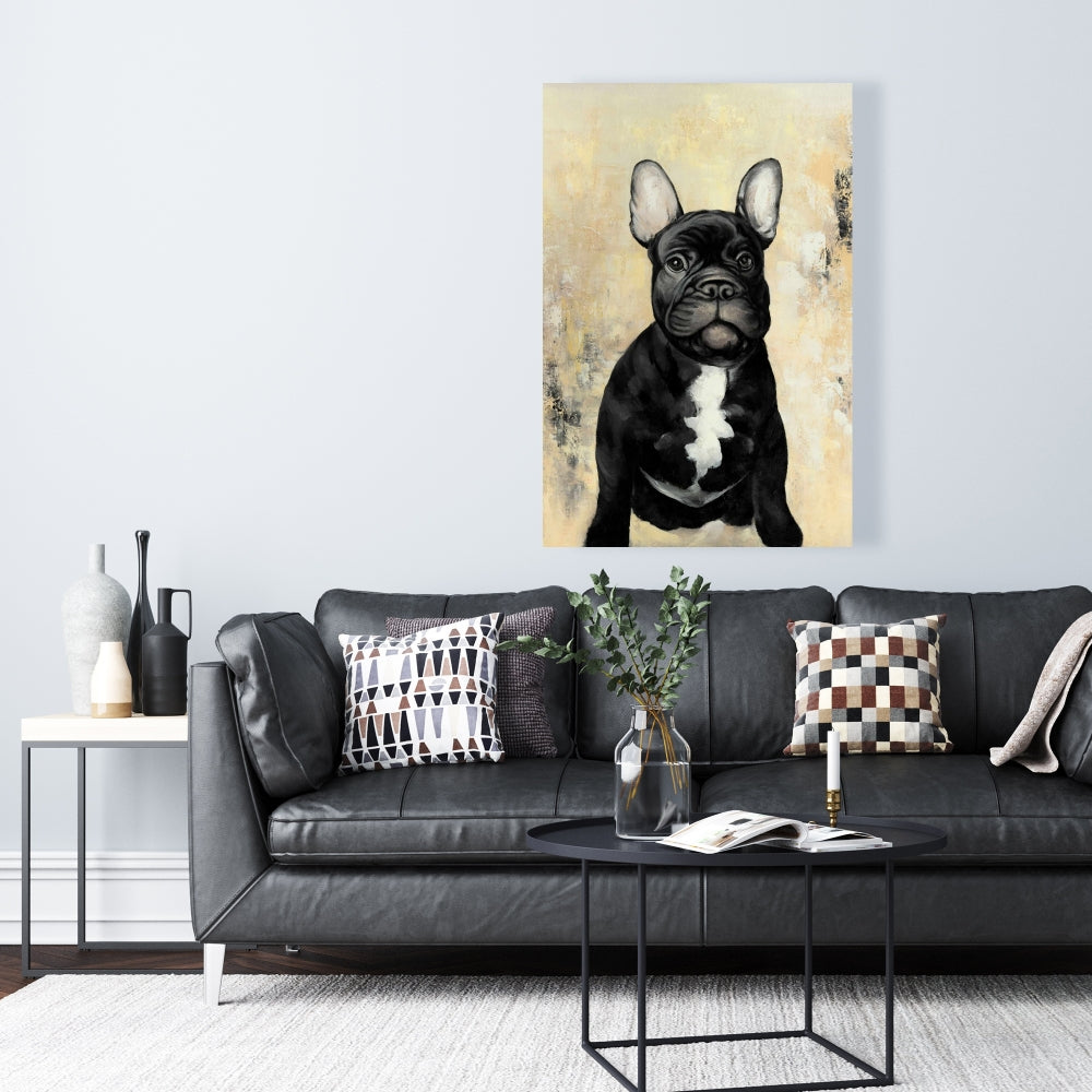 French Bulldog Black Canvas | Bedroom Home Decor Wall Art
