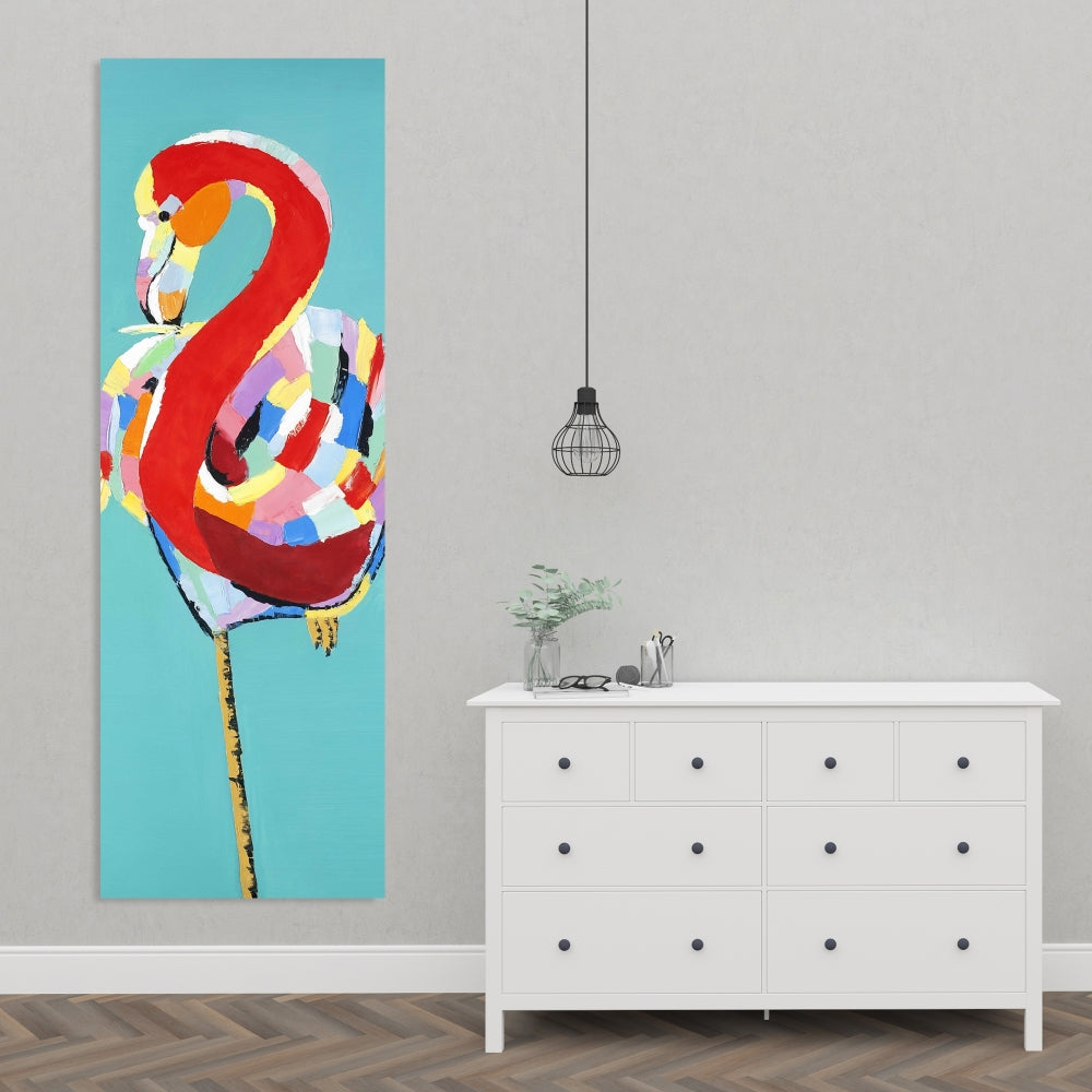 Colorful Flamingo Canvas - Exotic Red Animals Home Decor