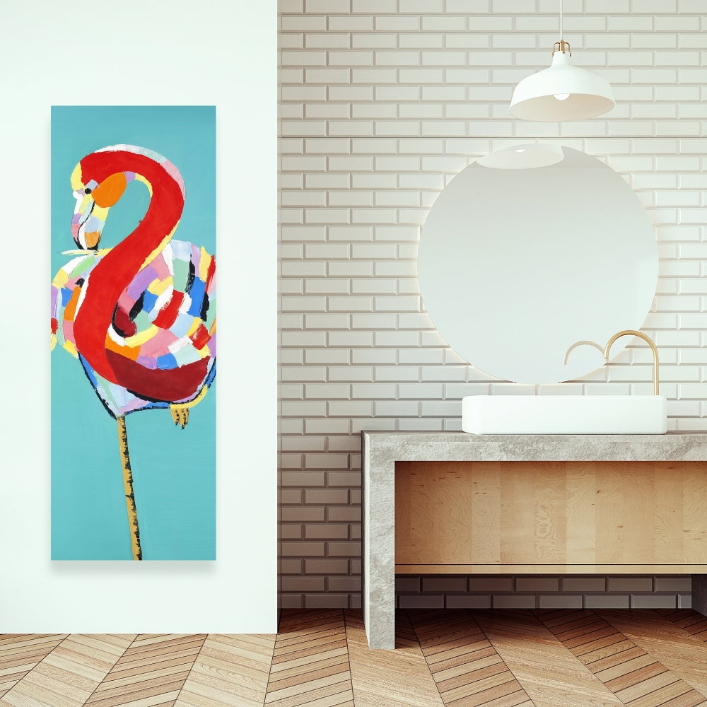 Colorful Flamingo Canvas - Exotic Red Animals Home Decor