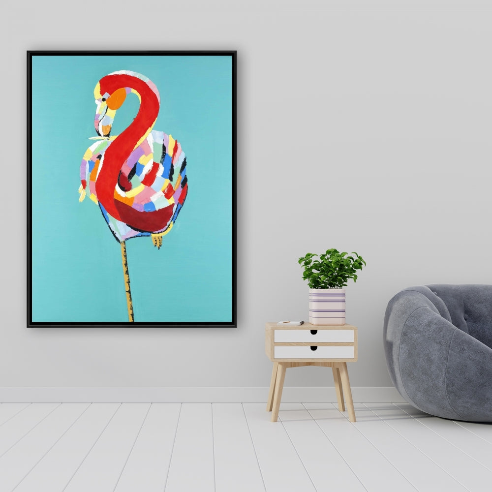 Colorful Flamingo Exotic Bird Canvas | Home Decor Wall Art