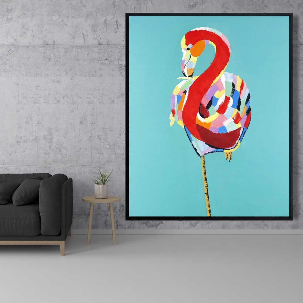 Colorful Flamingo Exotic Bird Canvas | Home Decor Wall Art