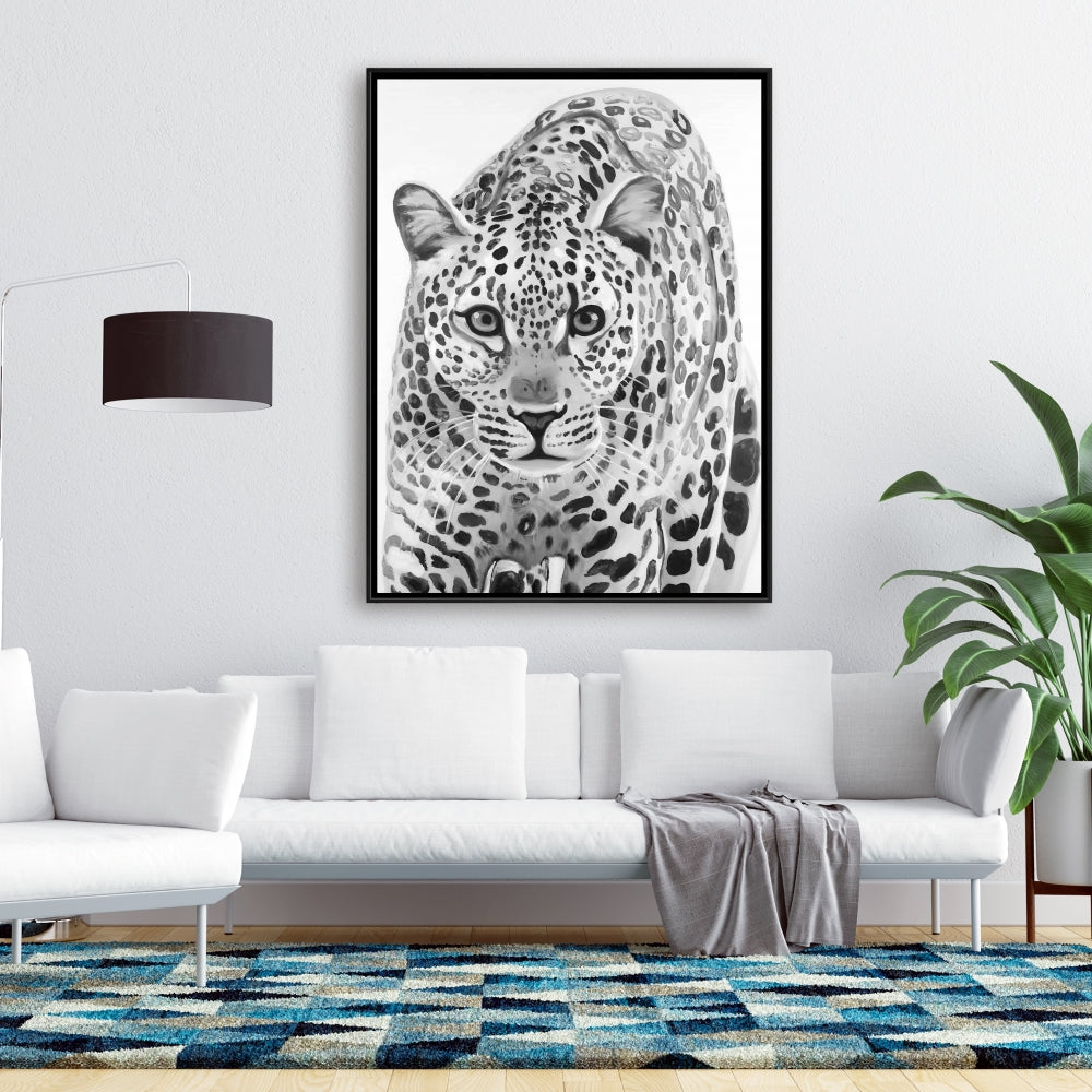 Leopard Ready to Attack - African Canvas Art for Home Decor