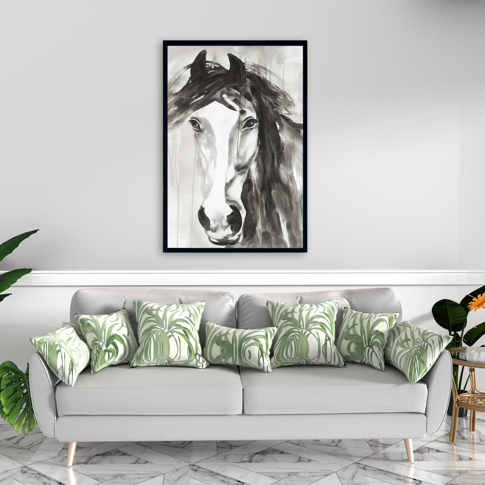 Beautiful Wild Horse Framed Canvas | Minimalist Bedroom Decor