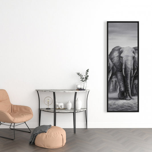 Toile « Troupeau d'éléphants » | Décoration africaine | Décoration de salon