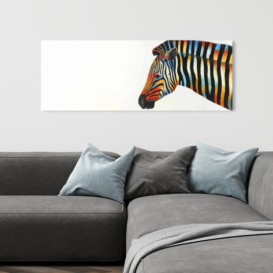Colorful Zebra Exotic Canvas - Animal Bedroom Home Decor