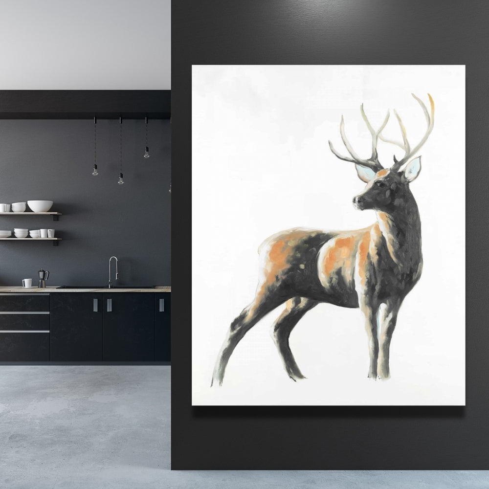 Abstract Deer Canvas - Rustic Animals Home Decor Wall Art