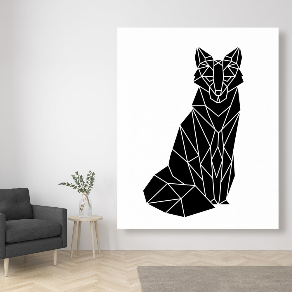 Geometric Fox Canvas | Bedroom Decor | Animal Shapes Art